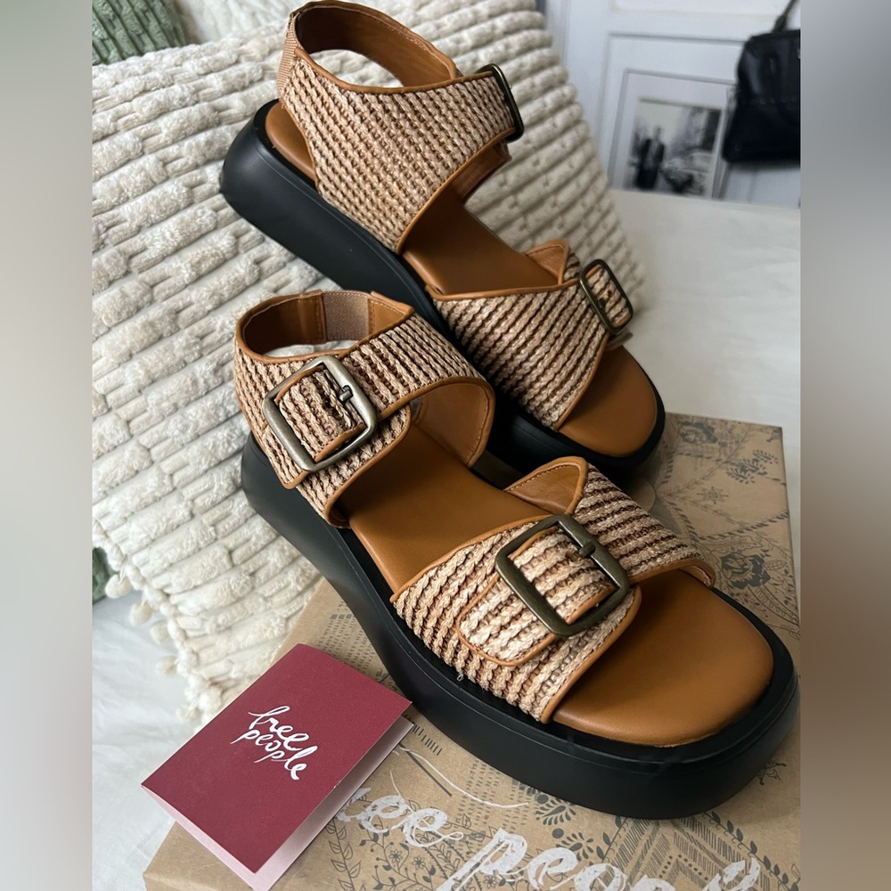 Free People Mandi Weave Platform Sandals Womens Size 8.5
